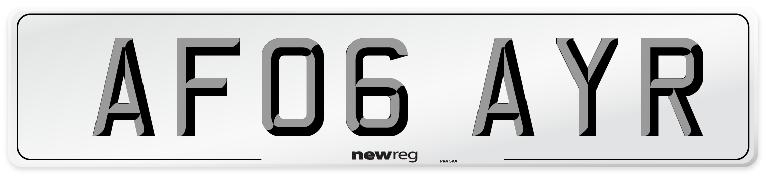 AF06 AYR Number Plate from New Reg
